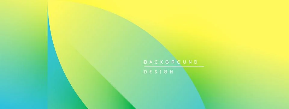Gradient background features vibrant yellow, green hues. Smooth curves create Stock Illustration