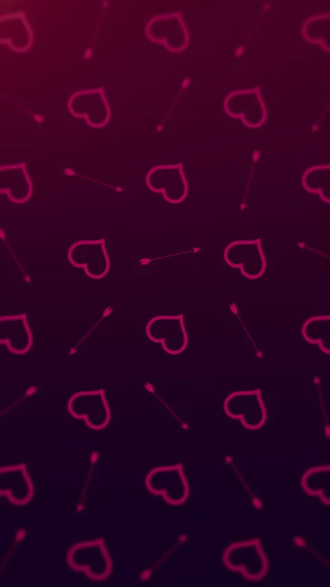 Gradient Background Featuring Graph Of Heart Outlines Connected, Purple Stock Footage 324856645