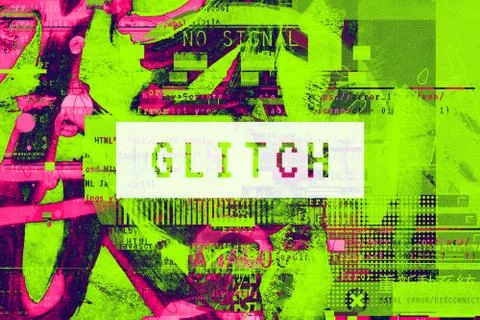 Gradient background with glitch effect, universal pattern 스톡 일러스트