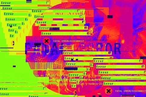 Gradient background with glitch effect, universal pattern Stock Photos