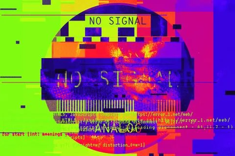 Gradient background with glitch effect, universal pattern Stockfoto's