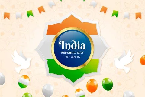 Gradient background for indian republic day celebration Stock Illustration