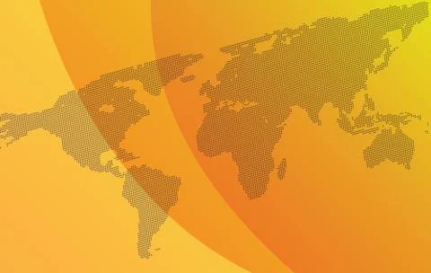 Gradient background with map of world Stock Illustration
