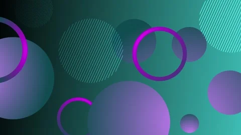 Gradient background with overlapping circles and rings some with diagonal s.. Vídeo Stock 337072794