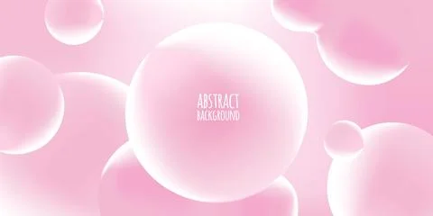 Gradient background with pink round shapes, 3D vector abstract background Stock Illustration