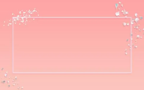 Gradient background with sakura petals and frame in the center with plenty of Stock Illustration