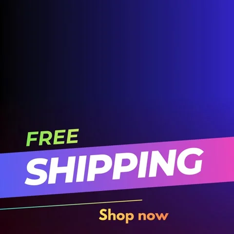 Gradient background sign announcing free shipping for customers Video stock 343737018