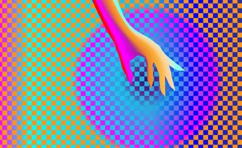Gradient background texture with elegant hand girl. Stock Illustration