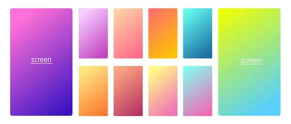 Gradient backgrounds for screen set 6 Stock Illustration
