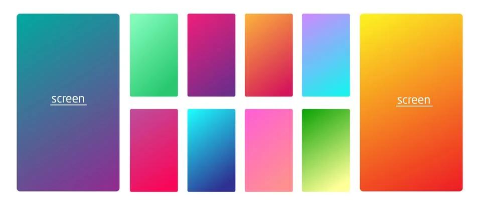 Gradient backgrounds for screen set Ilustração Stock