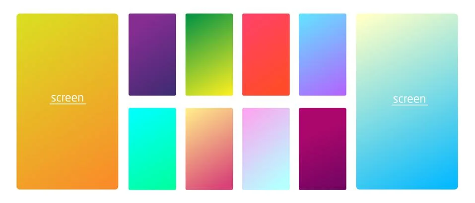 Gradient backgrounds for screen set Illustrazione stock