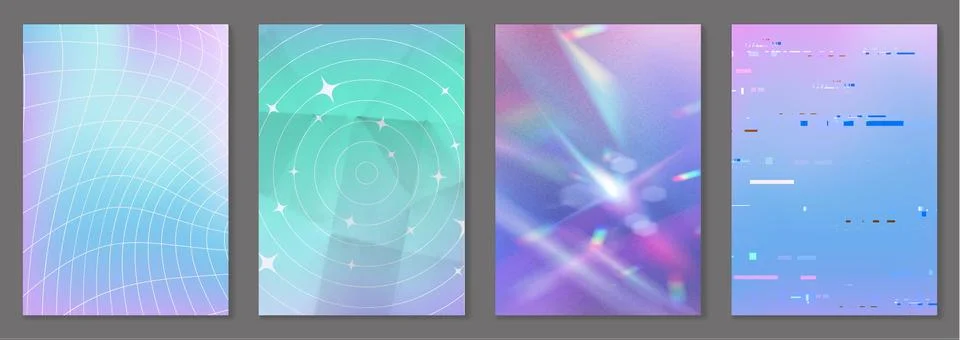 Gradient backgrounds set with abstract patterns Stockillustratie