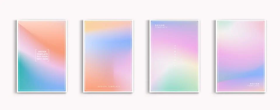 Gradient backgrounds vector set. soft tender orange, brown and white tones,.. Stock Illustration