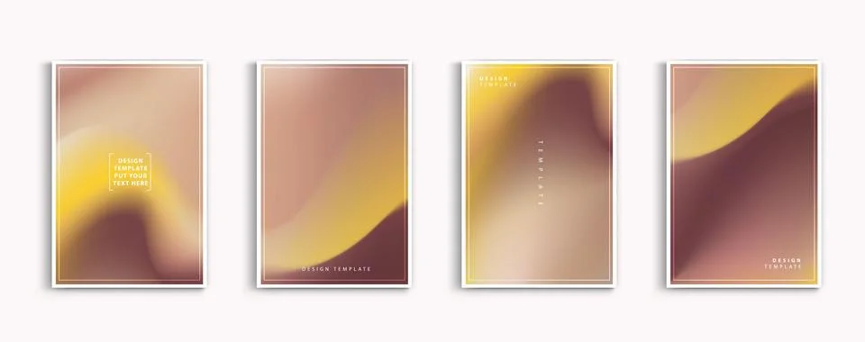 Gradient backgrounds vector set. soft tender yellow, plum tones, modern flu.. 스톡 일러스트