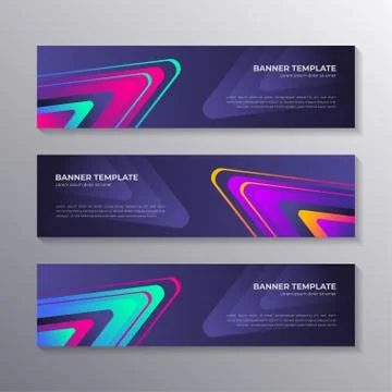Gradient banner template modern cool shape neon glow, Applicable for Banners, Stock Illustration