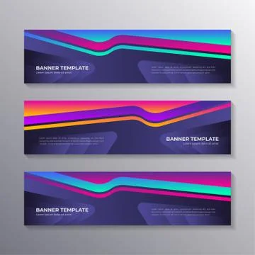 Gradient banner template modern cool shape neon glow, Applicable for Banners, Stock Illustration