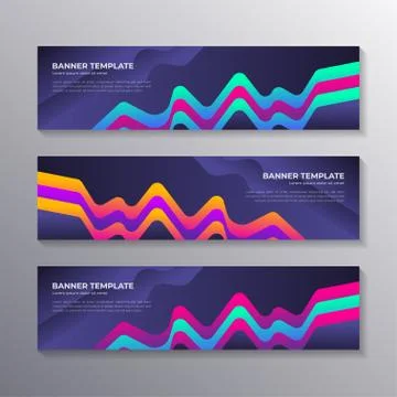 Gradient banner template modern cool shape neon glow, Applicable for Banners, Stock Illustration