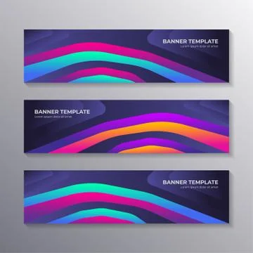 Gradient banner template modern cool shape neon glow, Applicable for Banners, Stock Illustration