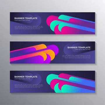 Gradient banner template modern cool shape neon glow, Applicable for Banners, Illustrazione stock