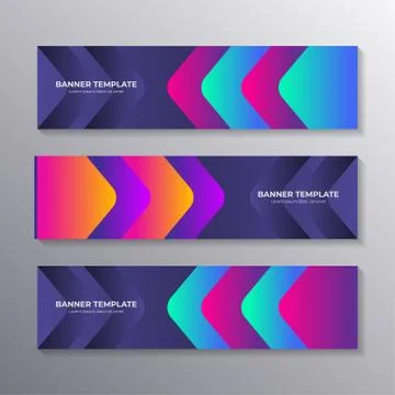 Gradient banner template modern cool shape neon glow, Applicable for Banners, Stock Illustration