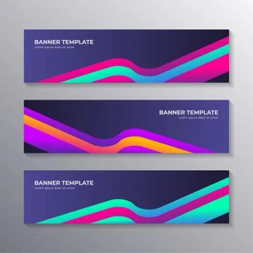 Gradient banner template modern cool shape neon glow, Applicable for Banners, Stock Illustration