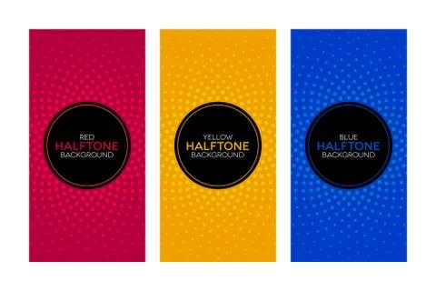 Gradient banners with halftone textures Stock Illustration