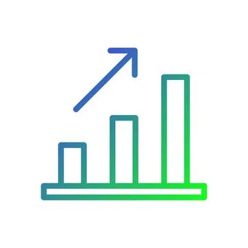 Gradient Bar Chart Showing Upward Trend Diagram Stock Illustration
