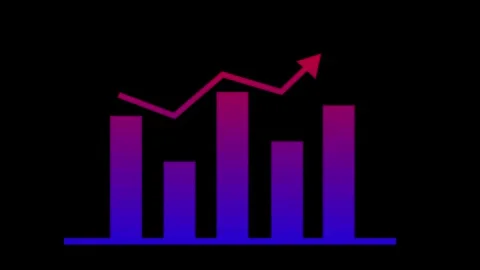Gradient bar chart with upward arrow animation Stock Footage 329113939