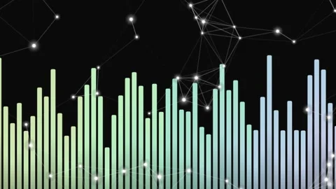 Gradient Bar Graph with Network Overlay Stock Footage 329665859