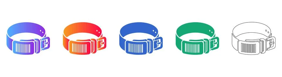 Gradient Barcode Wristband Vector Set Illustrazione stock