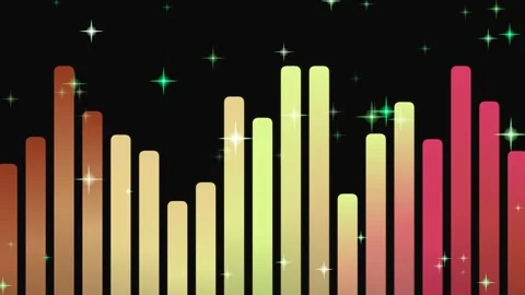 Gradient Bars with Sparkling Stars Animation. Stock-Footage 329928373