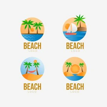 Gradient beach logo template Stock Illustration