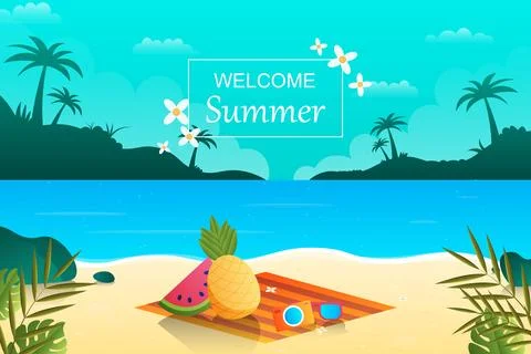Gradient beautiful summer holidays background. Stock Illustration
