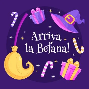 Gradient befana illustration Stock Illustration
