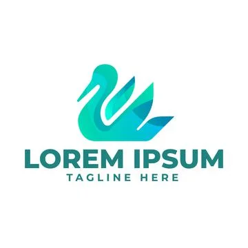 Gradient bird logo design template Stock Illustration