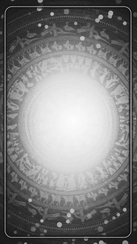 Gradient black and white layout multimedia template monochrome egyptian patterns Stock Footage 314505244