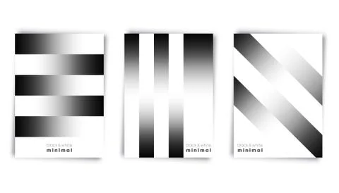 Gradient black and white lines background template. Vector illustration. Stock Illustration