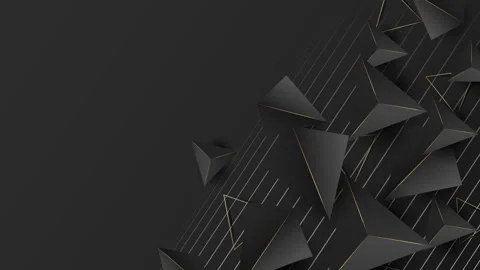 Gradient black background with golden triangle Stock Footage 243439523