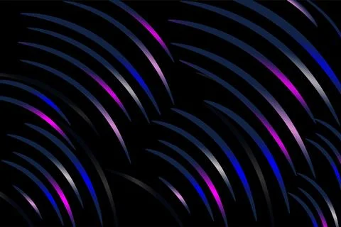 Gradient black vector background with wavy shiny lines Stock Illustration