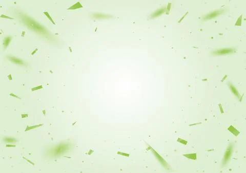 Gradient blank party template background with green confetti Stock Illustration