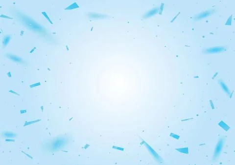 Gradient blank party template background with blue confetti Stock Illustration