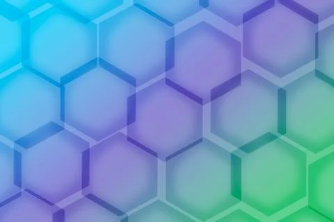 Gradient blue and green 3D hexagon shape pattern for abstract background Stock Illustration