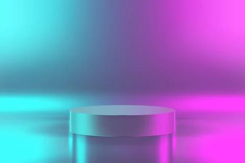 Gradient blue and pink podium background. 库存插图