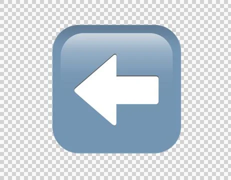 Gradient blue arrow pointing left round corner square icon button Stock Illustration