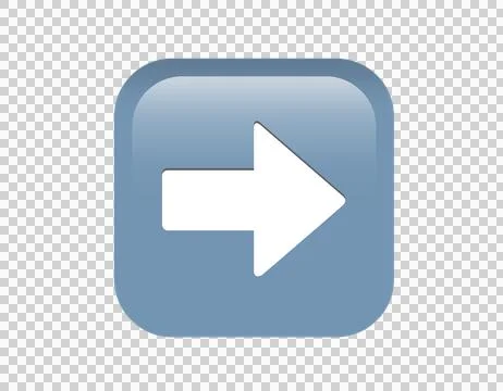 Gradient blue arrow pointing right round corner square icon button Stock Illustration