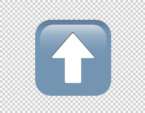 Gradient blue arrow pointing up round corner square icon button Stock Illustration
