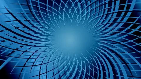 Gradient blue background with circular radial swirl twisted lines. Stock Illustration