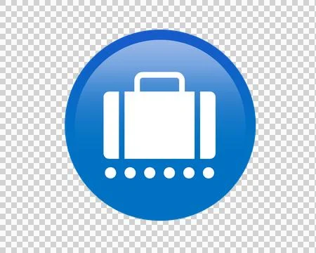 Gradient blue baggage claim button square icon Stock Illustration