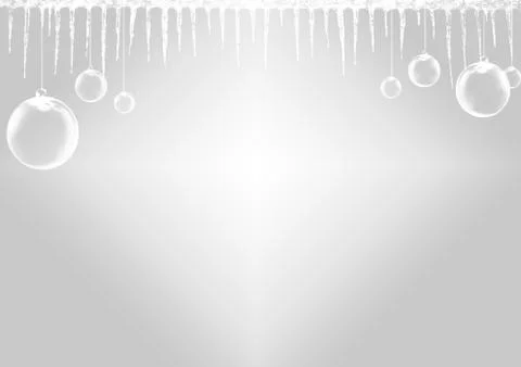 Gradient blue blank paper template background with winter icicle border Stock Illustration