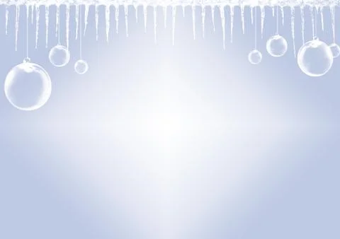 Gradient blue blank paper template background with winter icicle border Stock Illustration